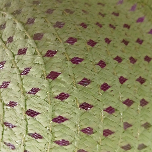 Kids Green Straw Hat with Blue Flower, Easter Wear - Picture 5 of 5